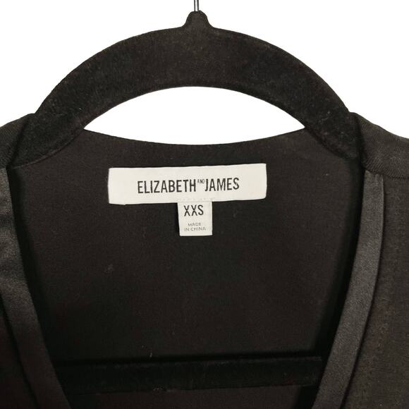 Elizabeth and James 2XS Black Asymmetrical Tank Top V Neck Layered XXSmall - Picture 7 of 9